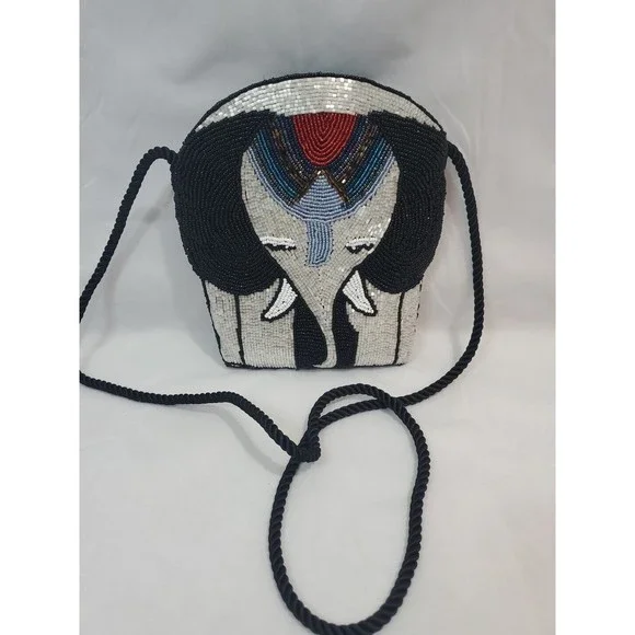 Beaded Evening Bag Purse Elephant Design Excellent Condition - Picture 5 of 8